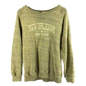 Nola Green New Orleans Graphic Pullover Sweater | Size L